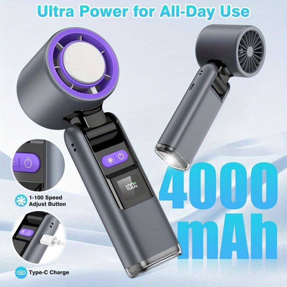 Portable Handheld Turbo Fan with Cooling Tech