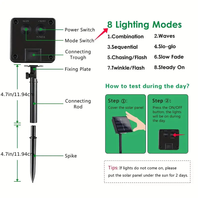 Radiant Nights: 4-Piece Waterproof Solar Light String Set for Outdoor Use