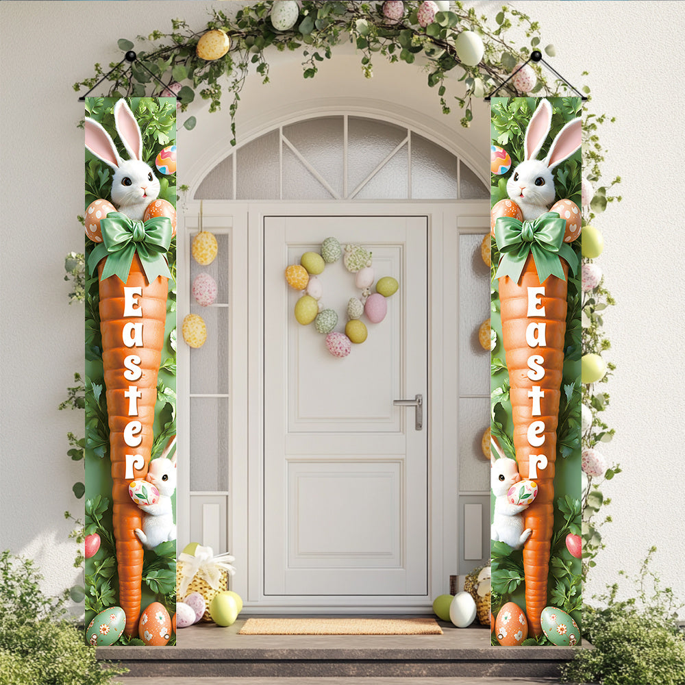 Easter Rabbit Door Banner Set for Entryway Decor