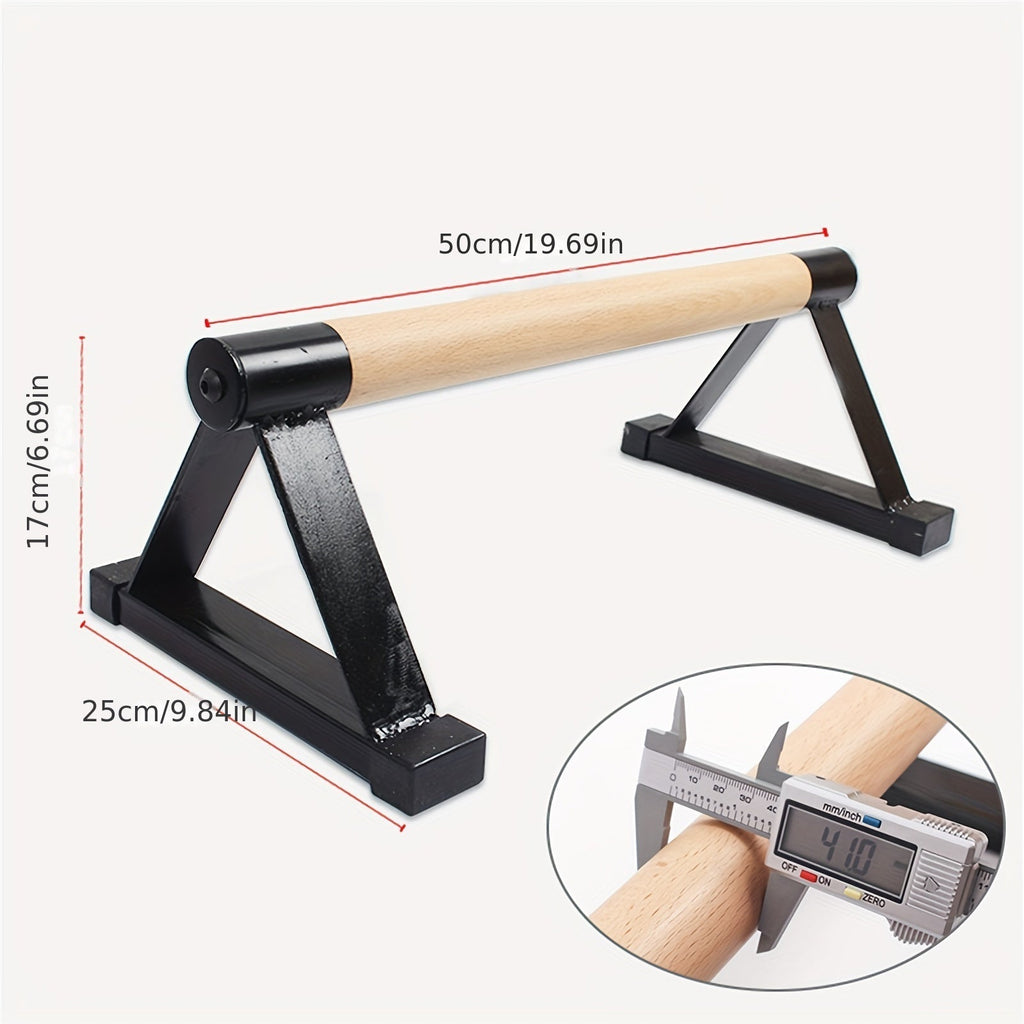 1 Pair Push-Up Parallettes Bars(Black Beech Wood)