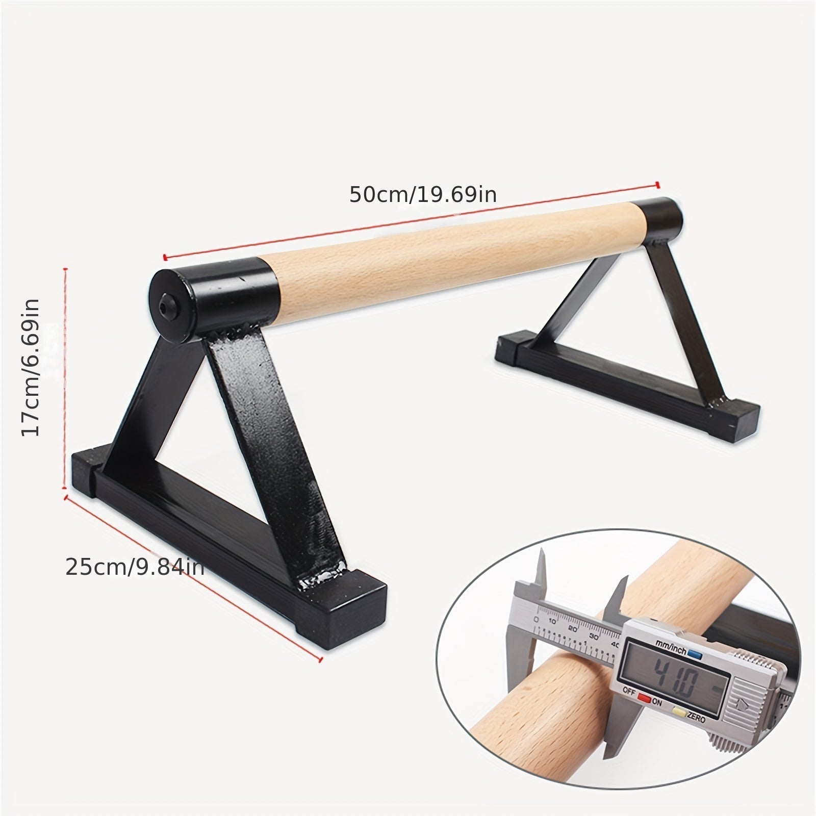 1 Pair Push-Up Parallettes Bars(Black Beech Wood)