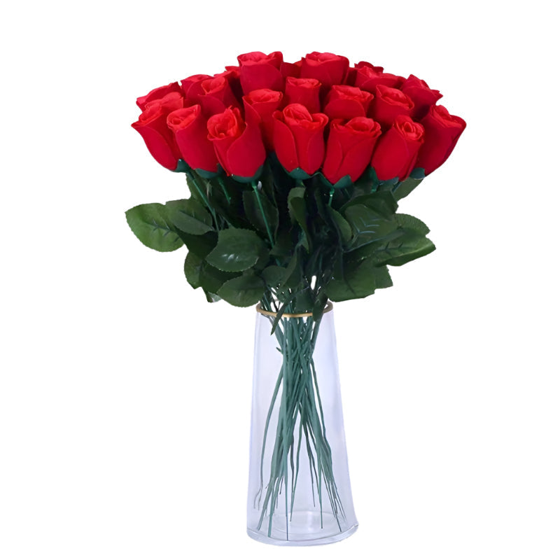 30Pcs Realistic Velvet Rose Bouquet For Decor