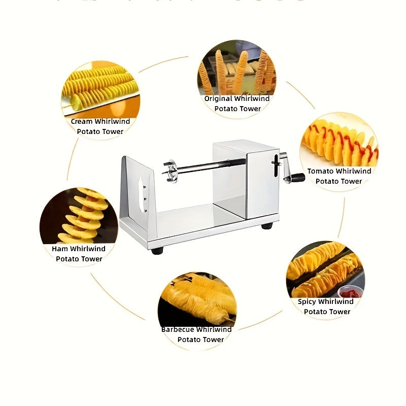 Potato Tower Slicer with Manual Stainless Steel