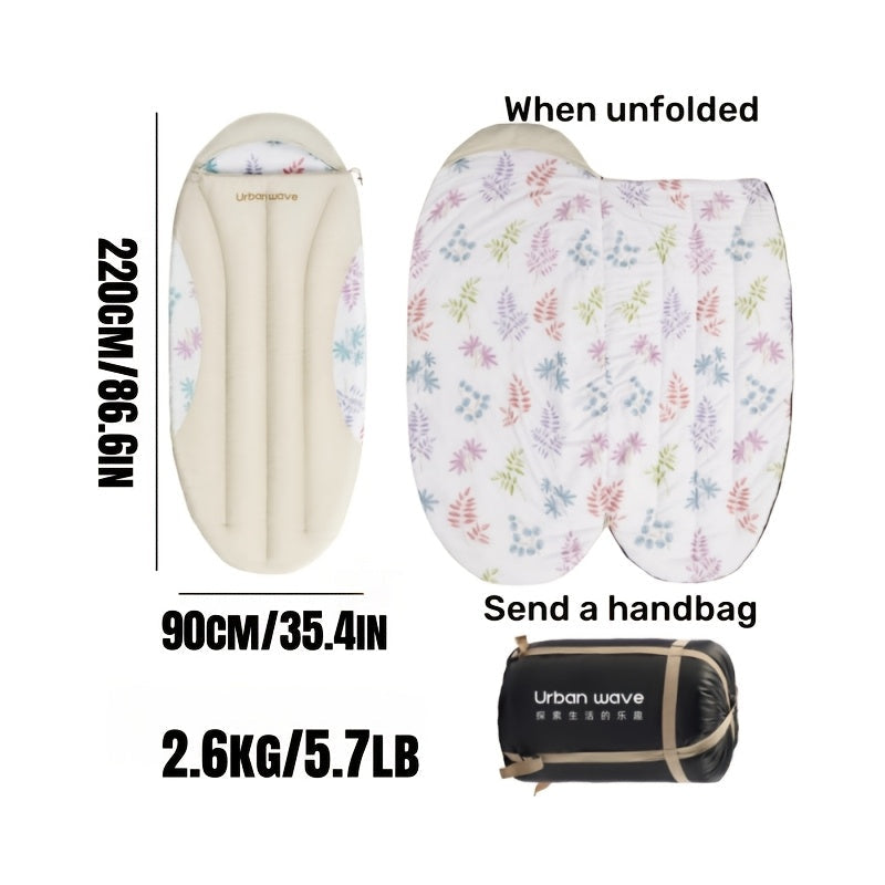 Adult Camping Sleeping Bag Thick Warm Polyester Blend