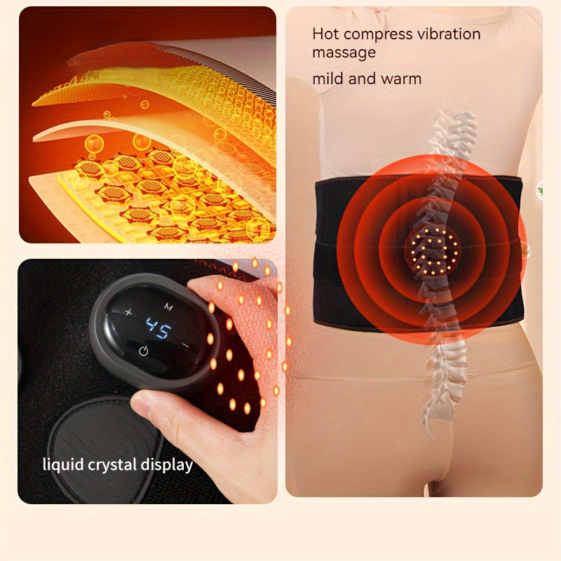 Portable Usb-Rechargeable Waist & Ab Trainer With Hot Compress(Black)