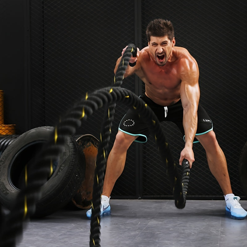 1Pc Combat Rope For Core Strength Training - 6M Physical Fitness Rope(Black)