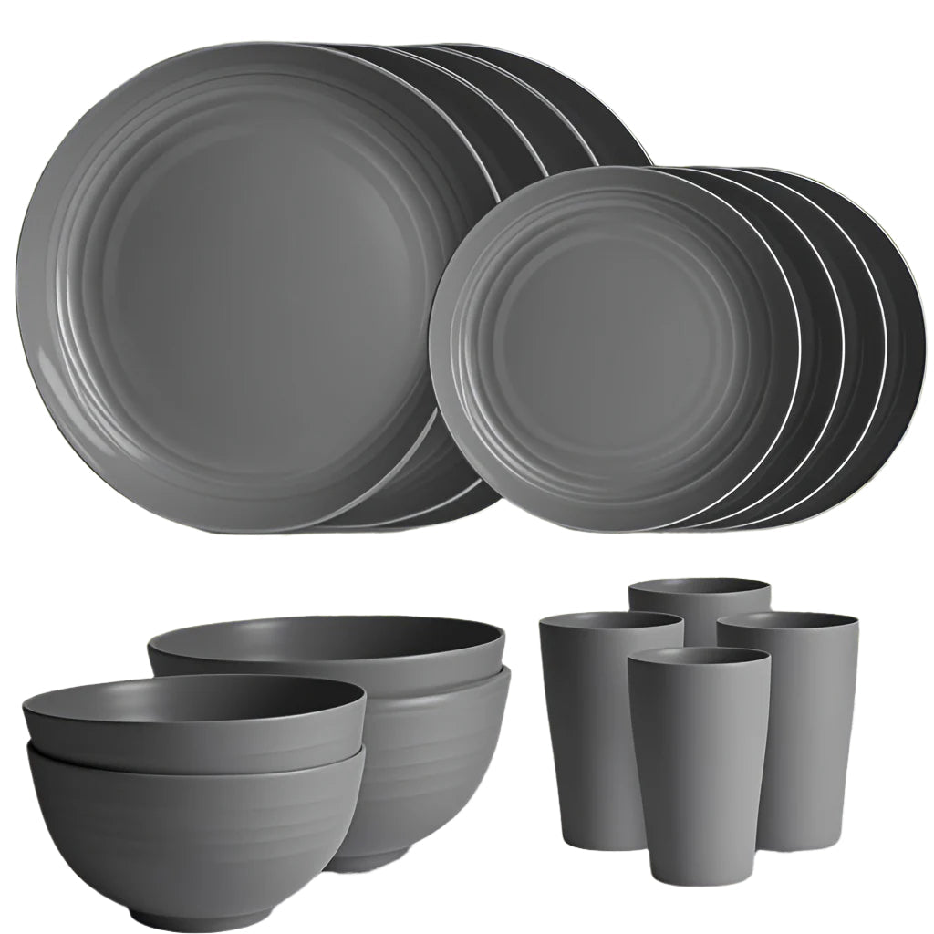 Outdoor Dinnerware Set for Camping & Travel (16pcs)