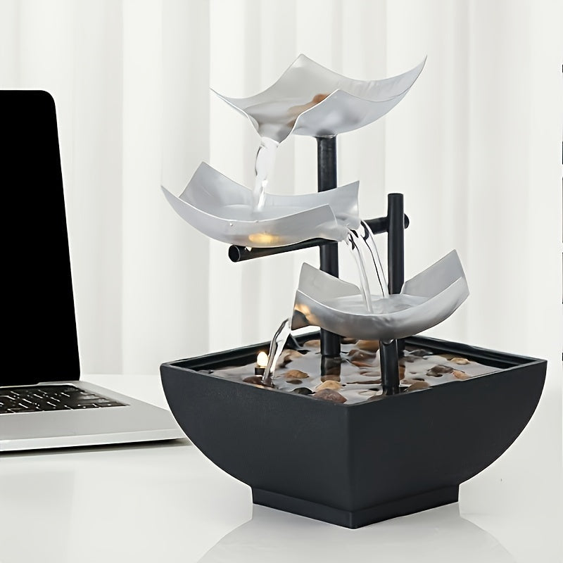 USB Metal Flower Desktop Fountain for Home Office