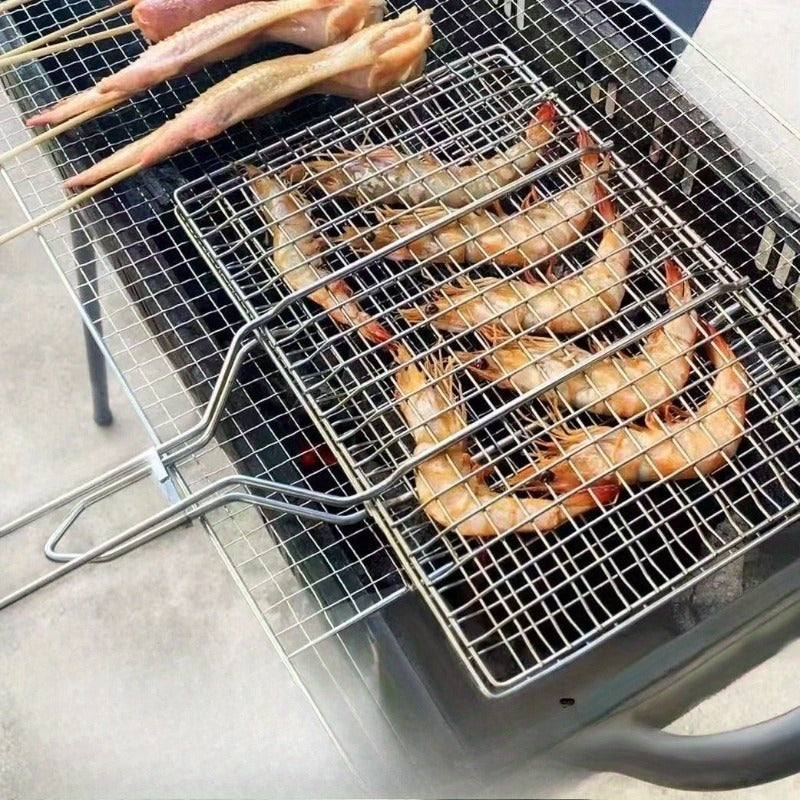 Portable Metal BBQ Grill Basket for Outdoor Grilling
