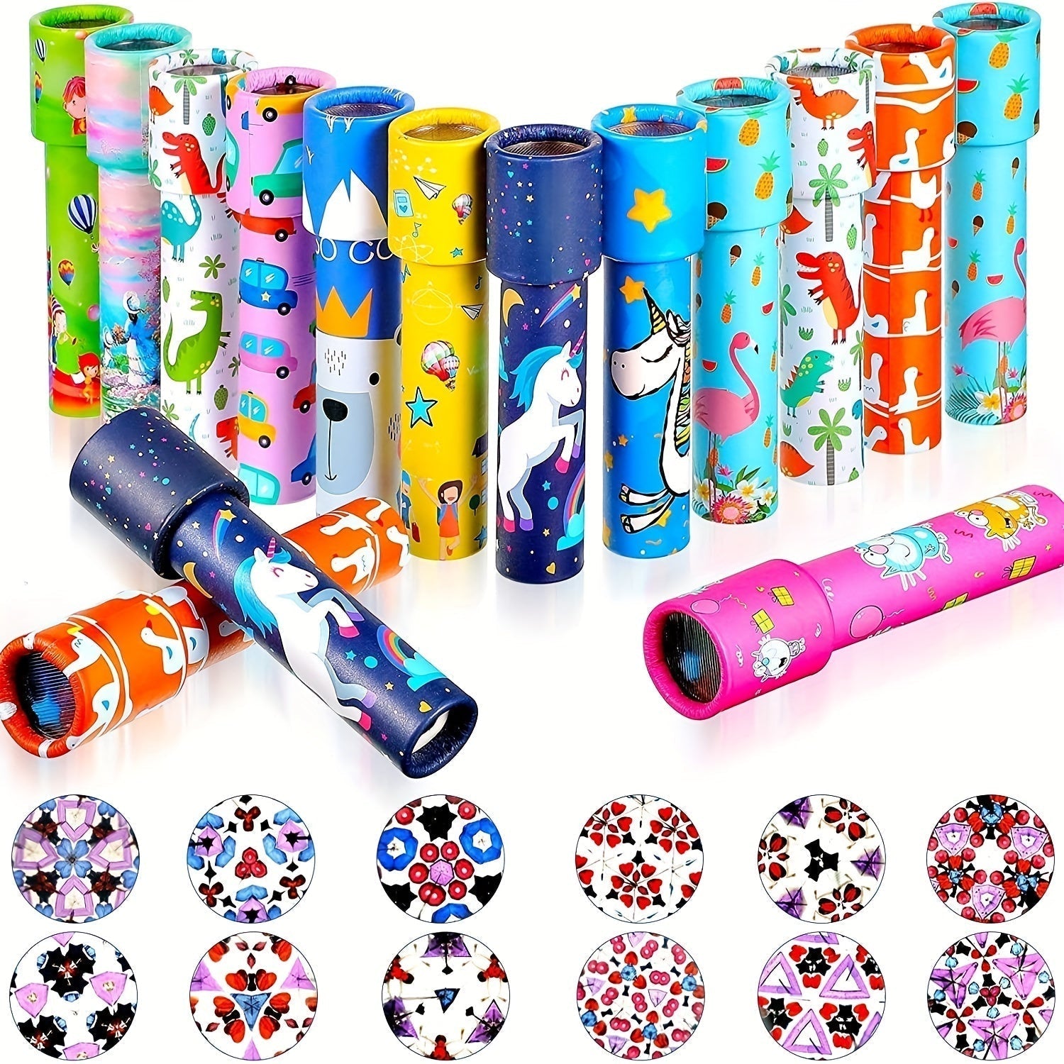 8-Pack Vintage Rotatable Magic Kaleidoscopes Educational Toys