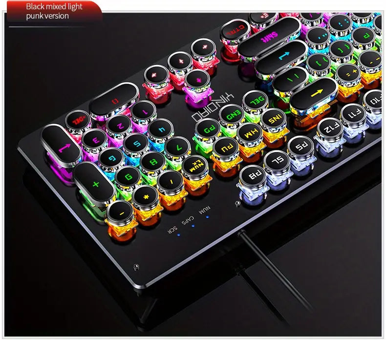 Caller Mechanical Keyboard - 104 Keys, Green Axis, Backlit, Wired USB, Black [Green Axis]