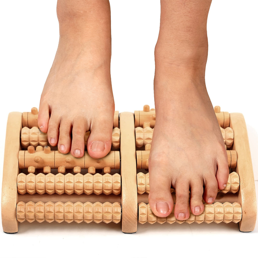 1Pc Wooden Foot Massager Roller For Plantar Fasciitis Relief(Brown)