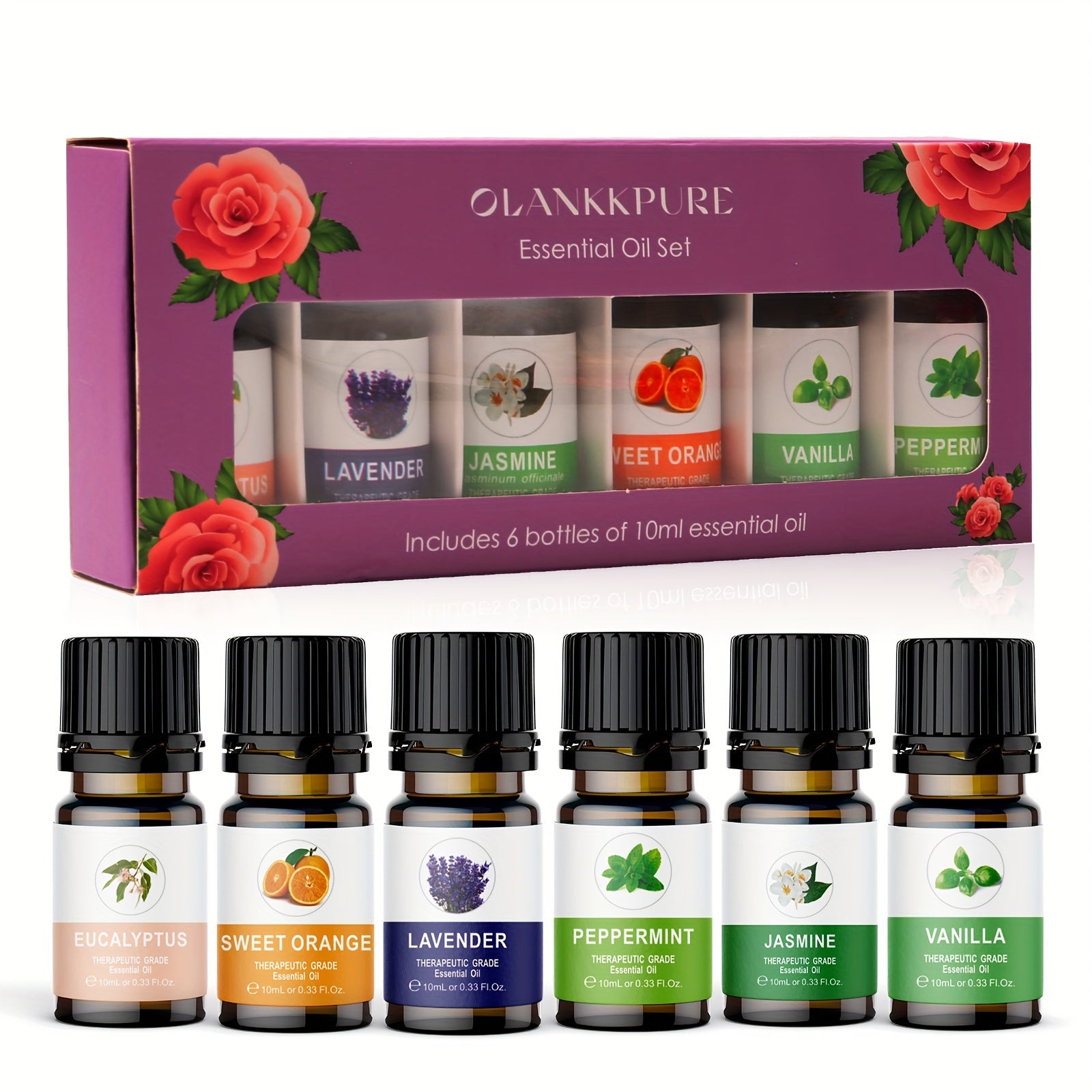 Aromatherapy Glass Bottles Essential Oil Set Of 6