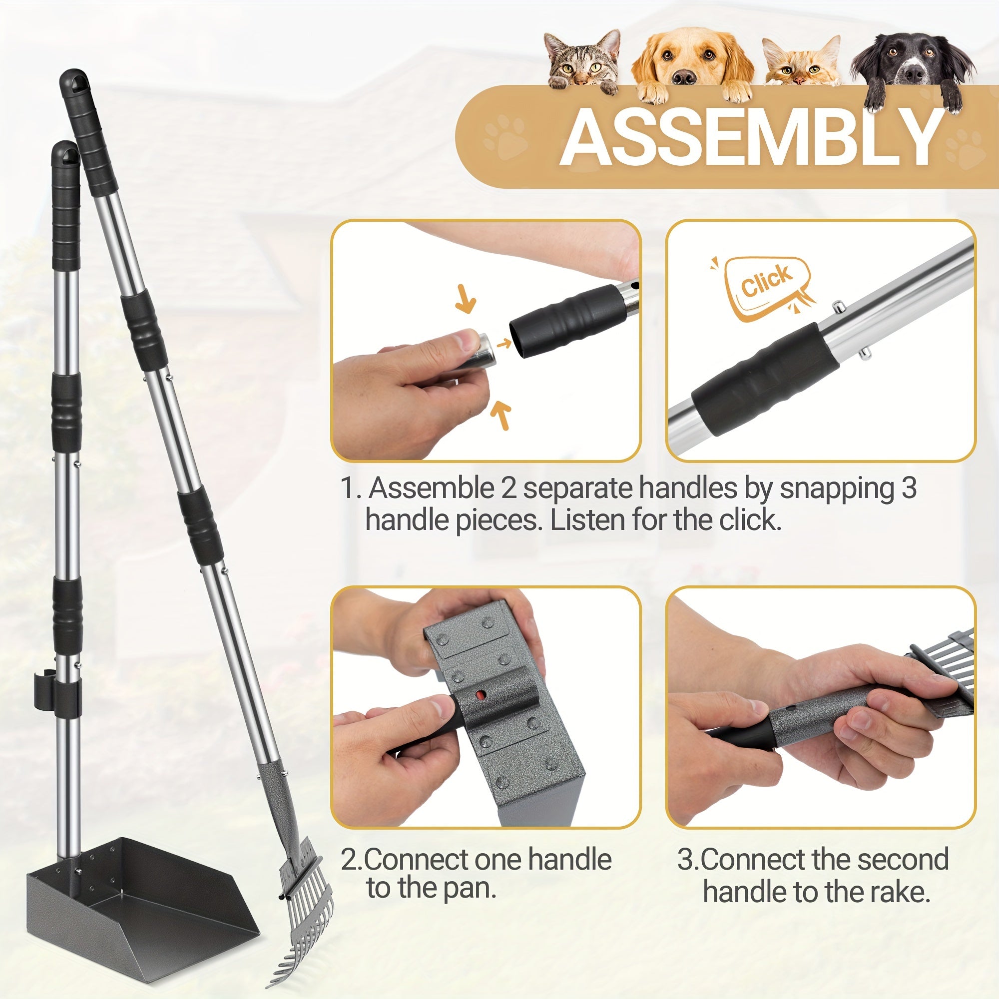 Dog Pooper Stainless Steel Scooper Set