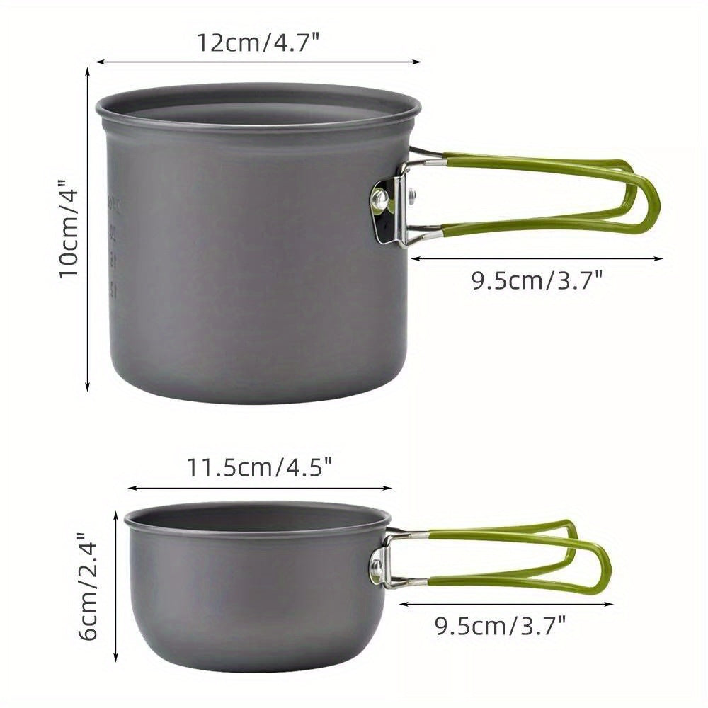 Camping Cookware Set with Foldable Pot & Skillet