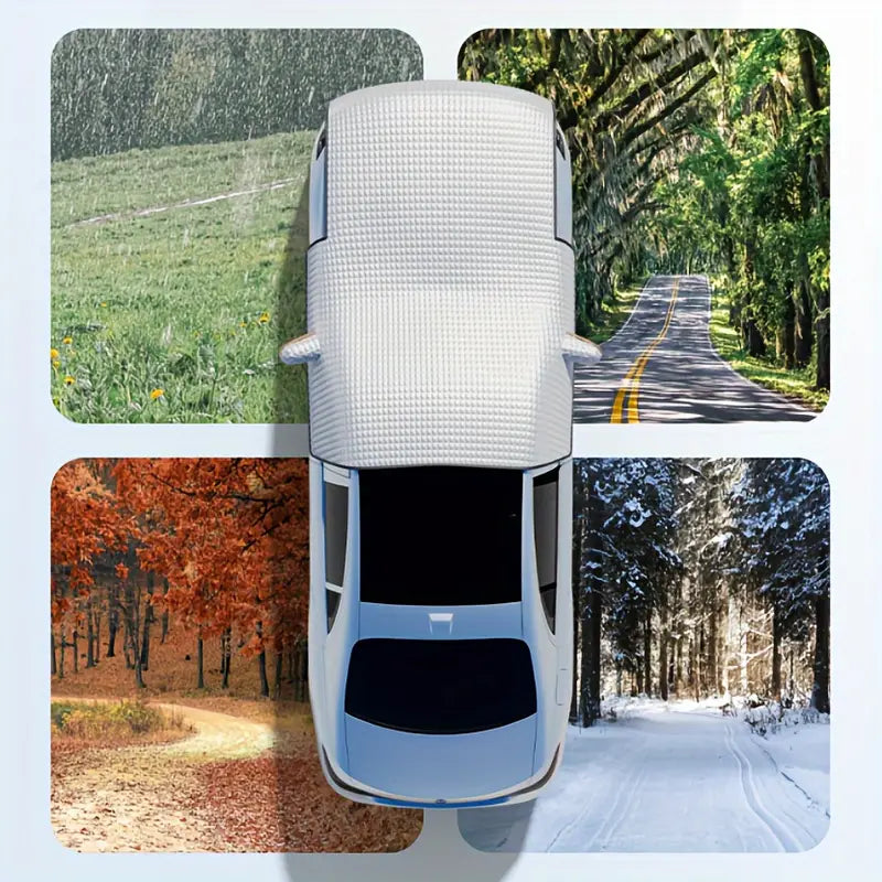 Car Snow Cover - Silvery Front Windshield Snow and Ice Protection