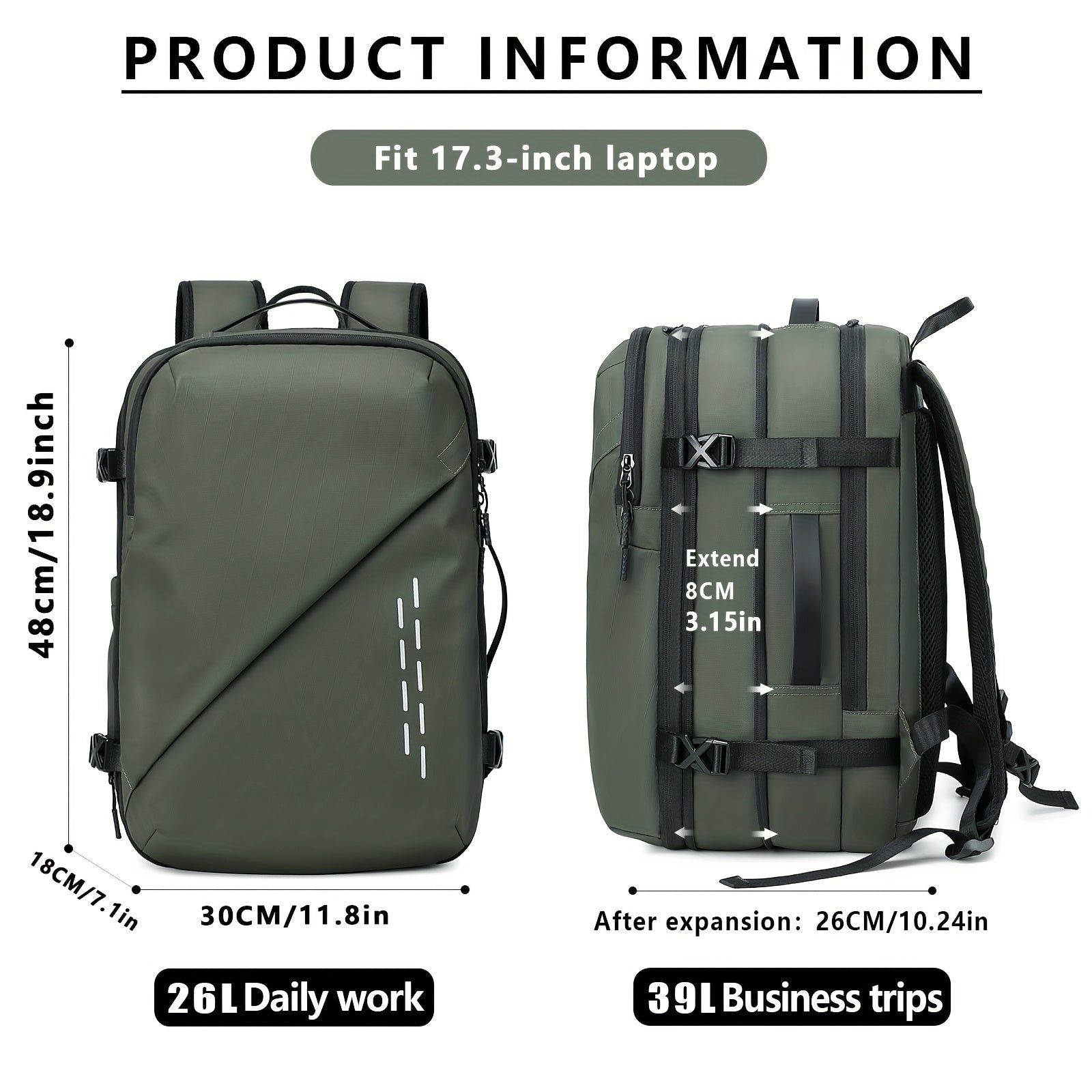 Vacuum Compression Nylon Backpack for Men