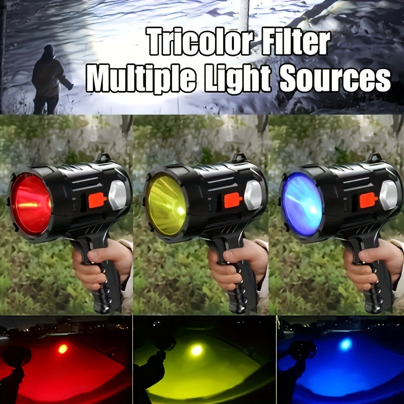 USB Rechargeable LED Spotlight Flashlight (6 Modes)