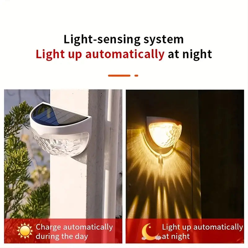 Twinkling Festive Glow: Christmas Solar Fence Lights 4-Pack