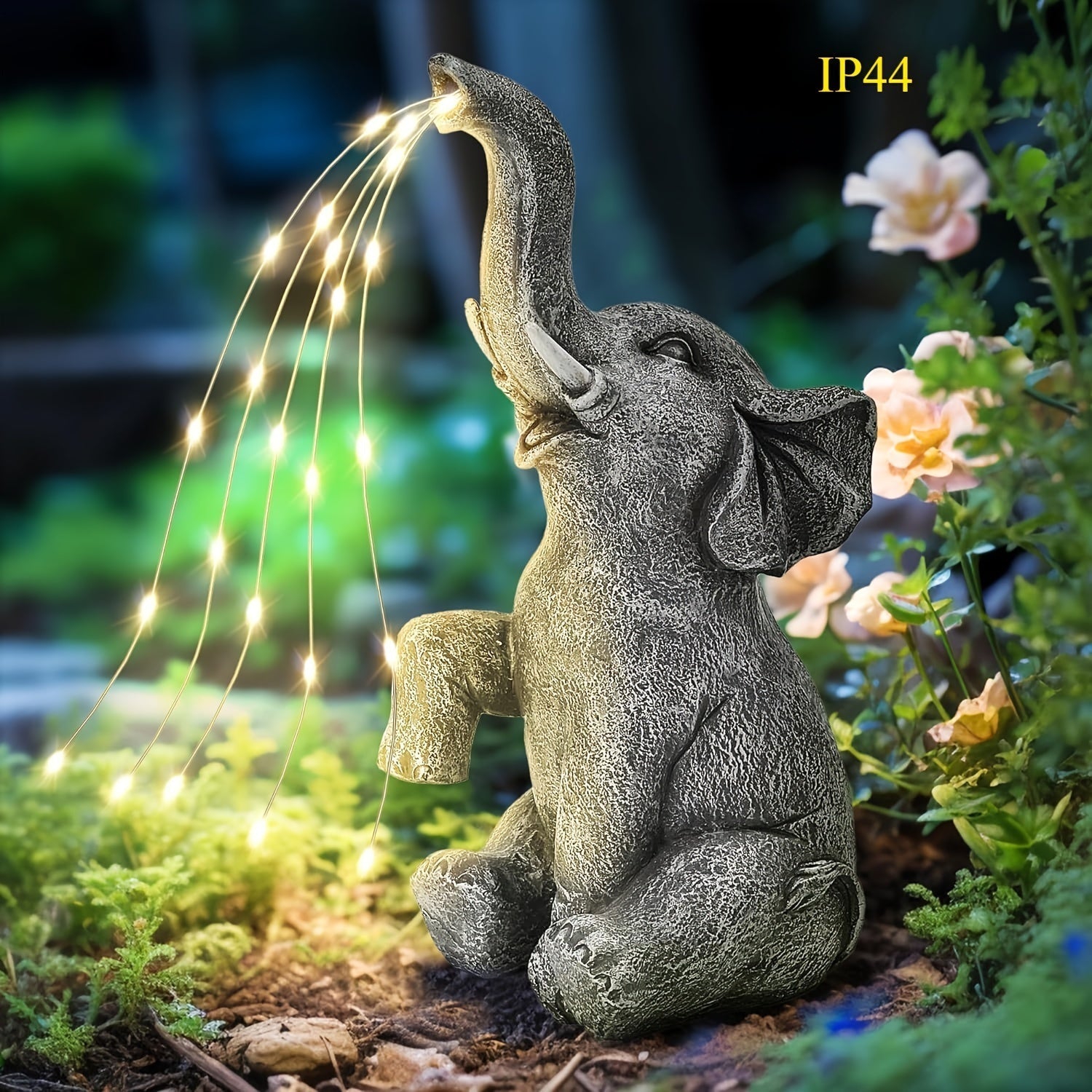 Solar Elephant LED Lantern Garden Light Outdoor Decor