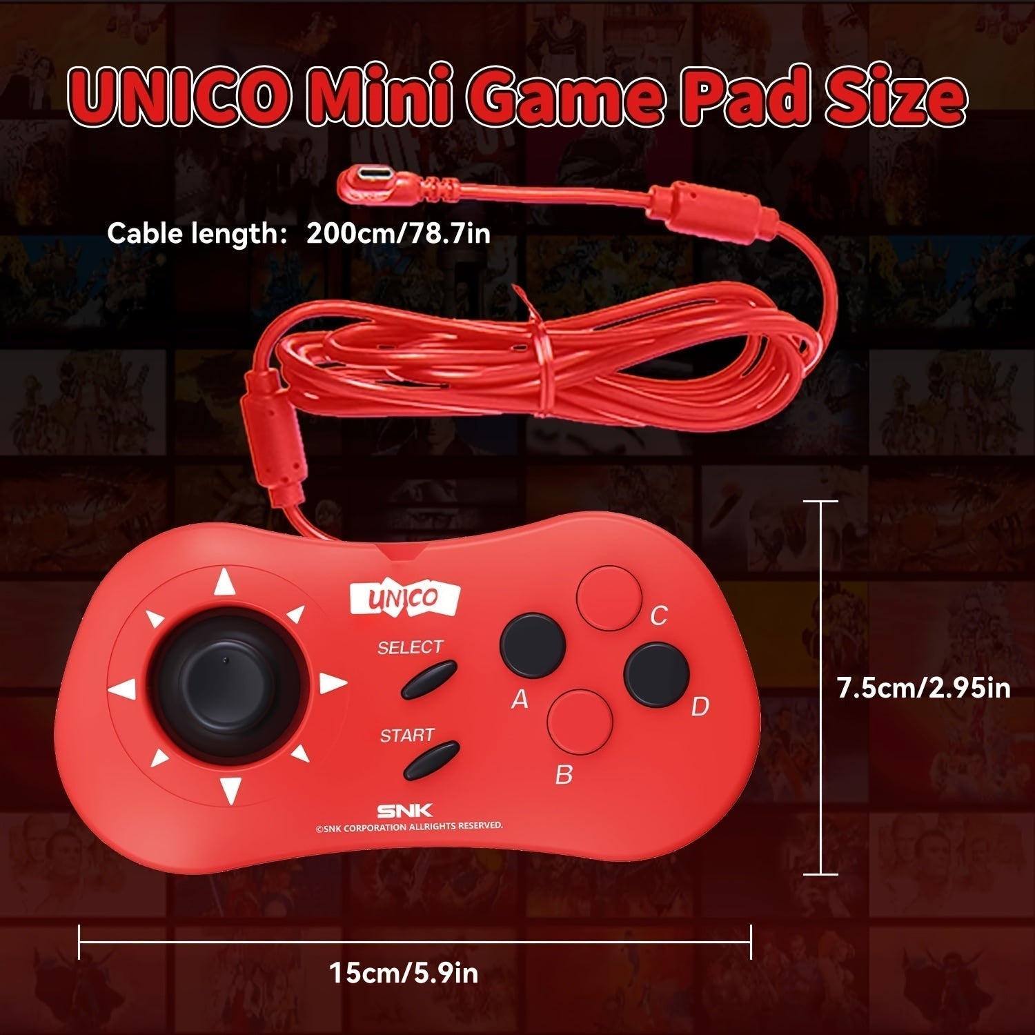 Mini Retro Wired Gamepad