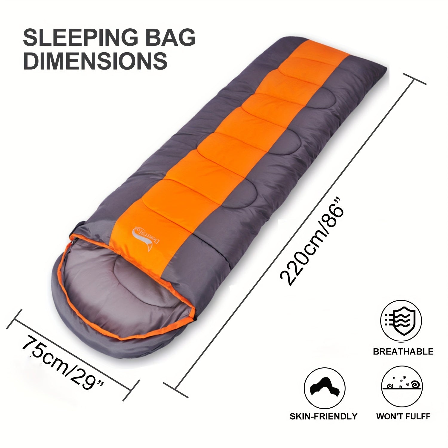 3-Season Lightweight Sleeping Bag for Hiking Camping