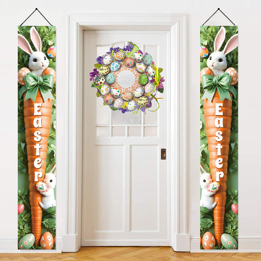 Easter Rabbit Door Banner Set for Entryway Decor