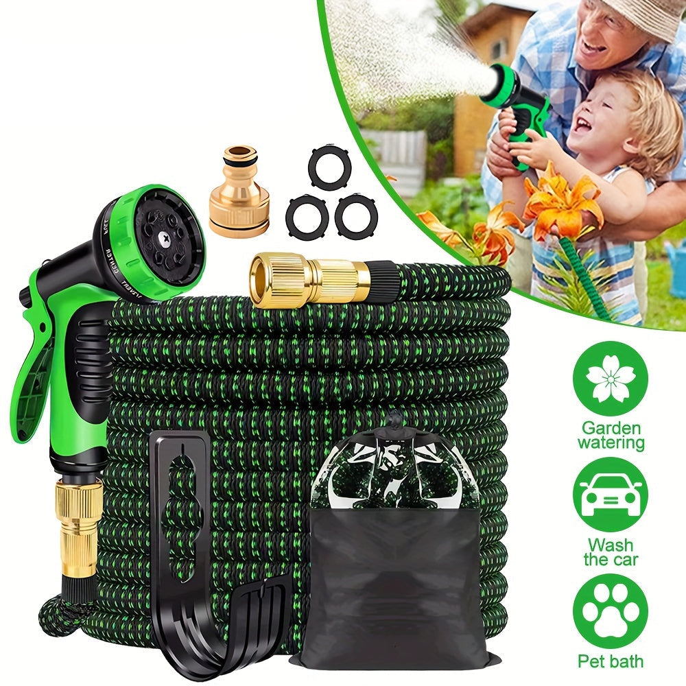 Expandable Garden Hose With 10-Function Spray Nozzle