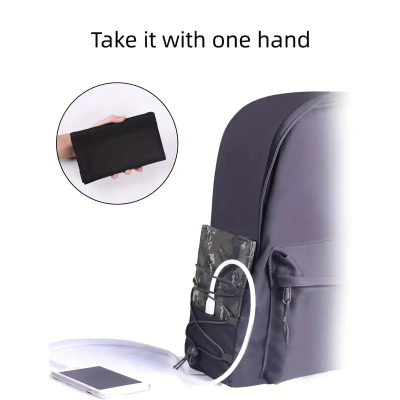 Portable Solar Foldable Charging Pack 35W USB 5V Output - Black