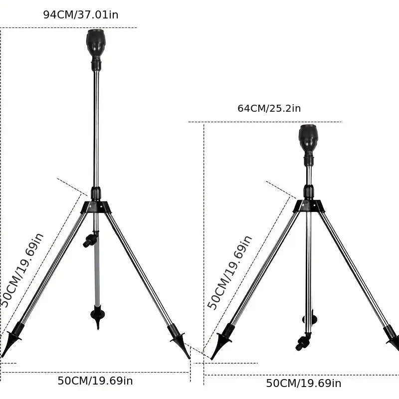 360 Rotary Irrigation Sprinkler Set with Tripod Telescopic Support