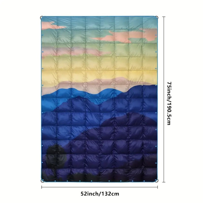 Down Camping Blanket Mountain Moon Design