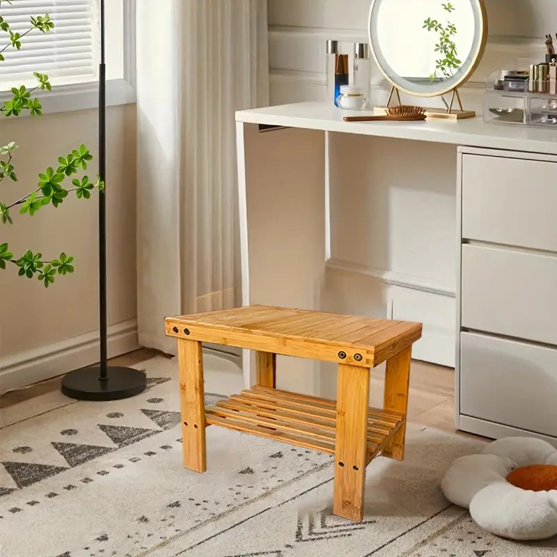 1 pc Bamboo Gardening Work Bench - Sturdy, Natural Color