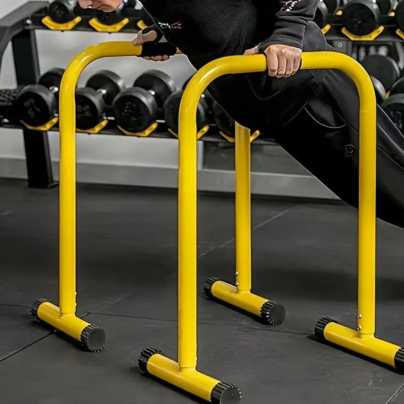 1 Pair Multifunctional Height Adjustable Parallel Bars - Yellow