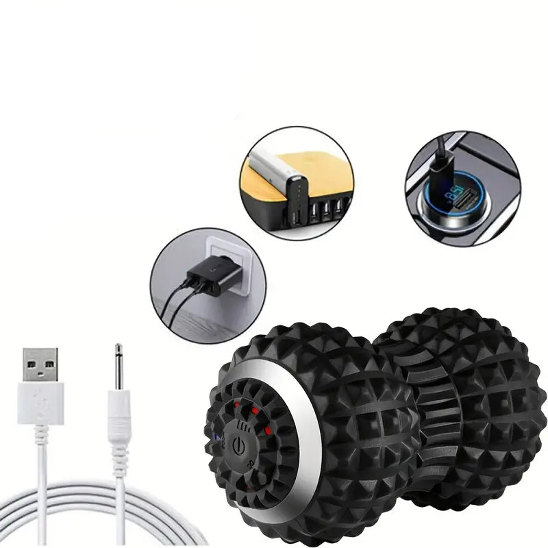Vibrating Massage Ball For Pain Relief & Deep Tissue Myofascial Release(Black)