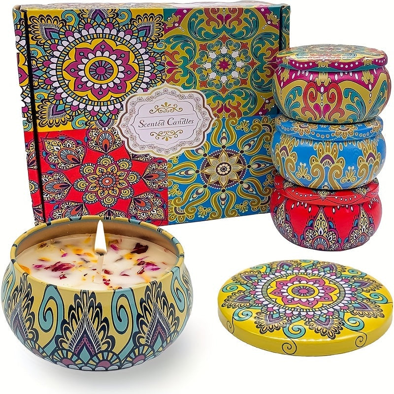 Decorative Scented Candle Set (4 Pcs)
