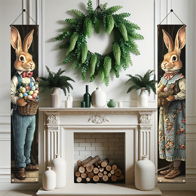 Easter Bunny Porch Banners for Indoor/Outdoor Decor