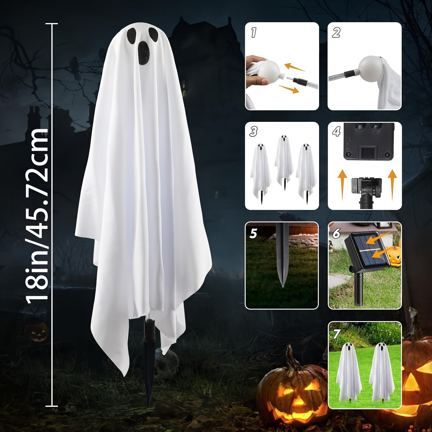 Halloween Ghost Solar Garden Lights (3pcs)