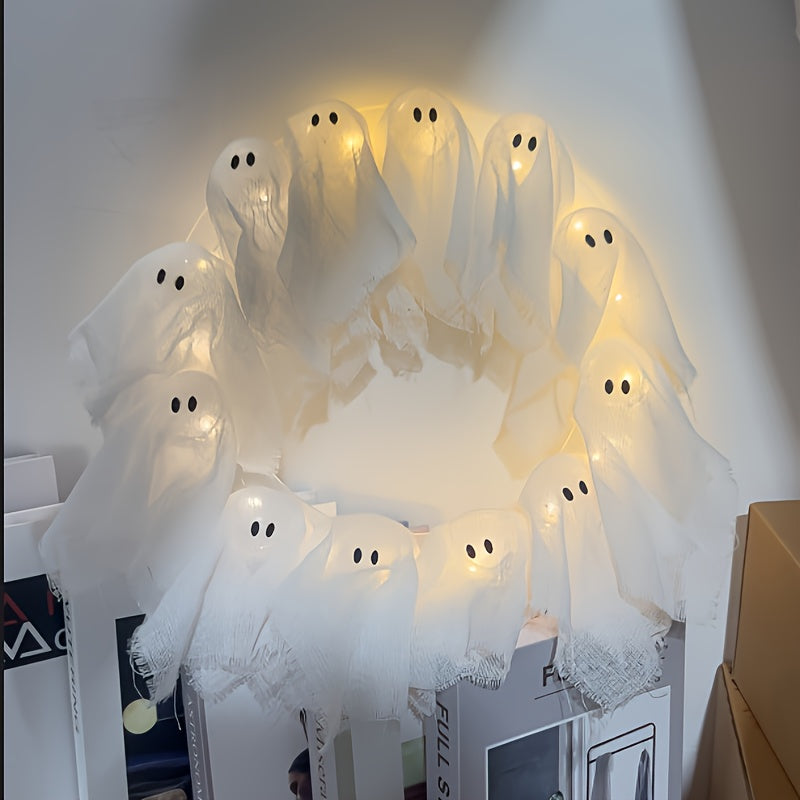 Halloween Glowing Wreath with 8 LED Lights