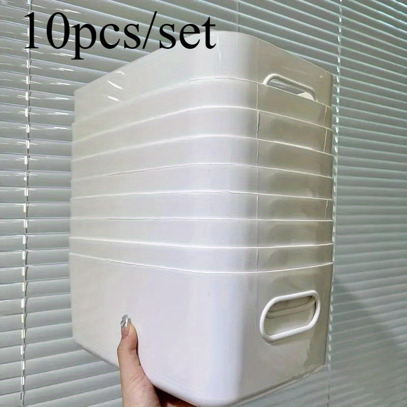 10Pcs Set Plastic Storage Baskets With Handles