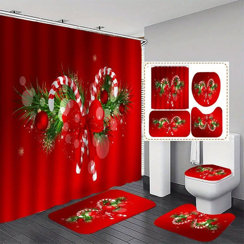 Merry & Bright: 4-Piece Christmas Bathroom Accessory Set