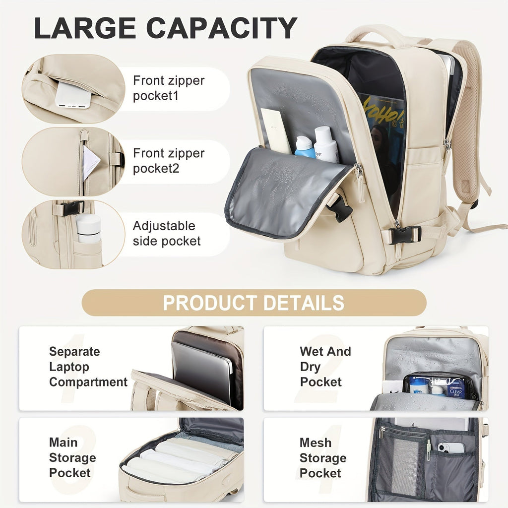 Travel Backpack with Laptop Compartment and USB Port