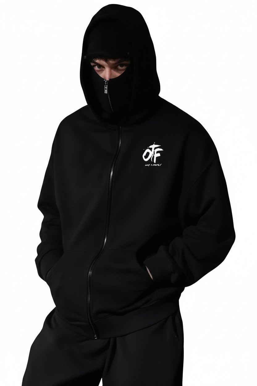Double-Hooded Zip-Up Sweatshirt