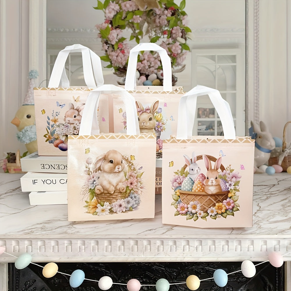 24pcs Vintage Easter Bunny Gift Bags Fabric Totes