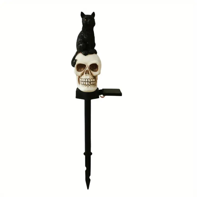 Haunted Glow: Solar-Powered Skull Lawn Ornament