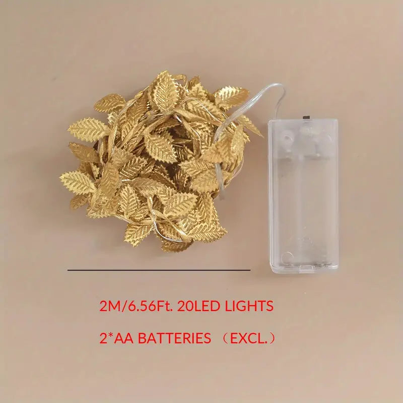 2 Meters Simulation Golden Leaf Indoor Decoration String Lights