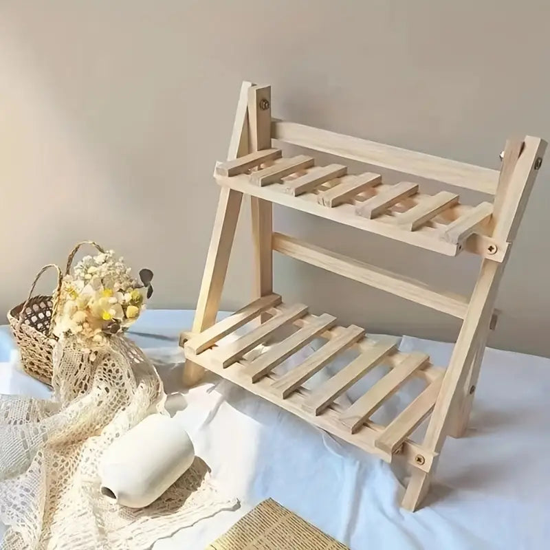 Clutter-Free and Chic: Wooden 2-Tiers Desktop Organizer Shelves
