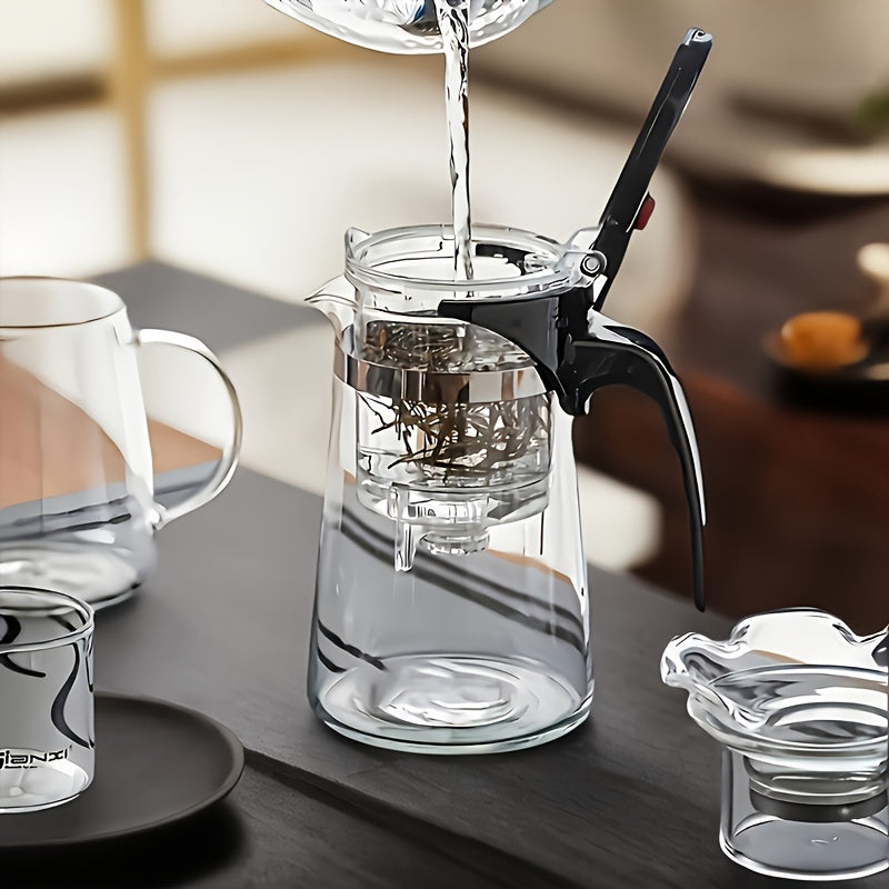 Easy-Press Glass Tea Infuser One-Touch Brewing