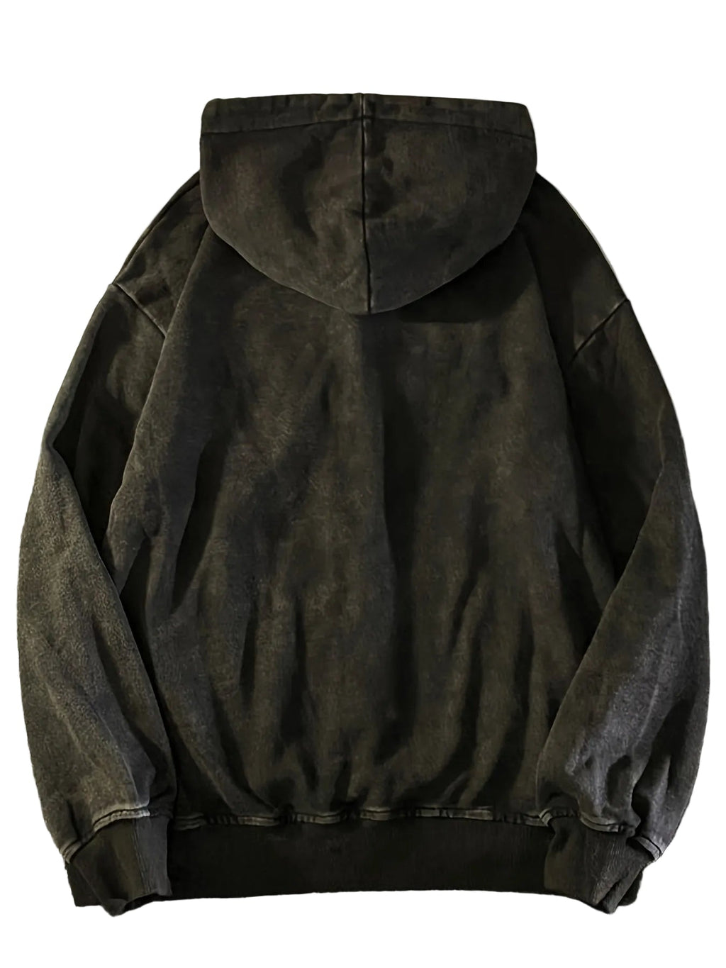 Retro Washed Zip-Up Streetwear Hoodie