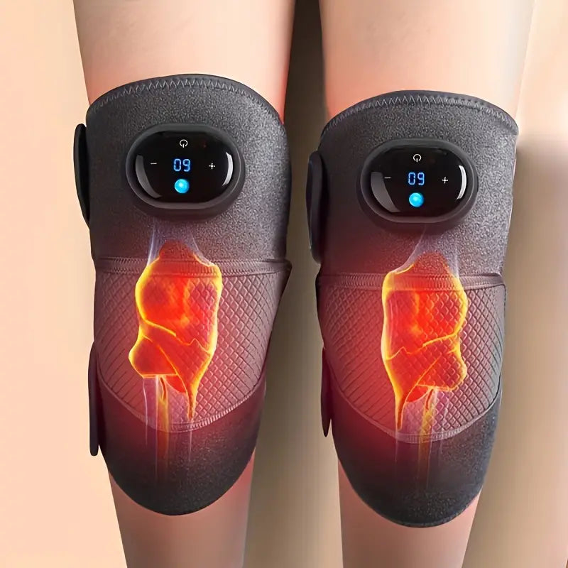 1PC Heated 3-In-1 Knee, Elbow, and Shoulder Massager Brace with Adjustable Heating Modes - Grey
