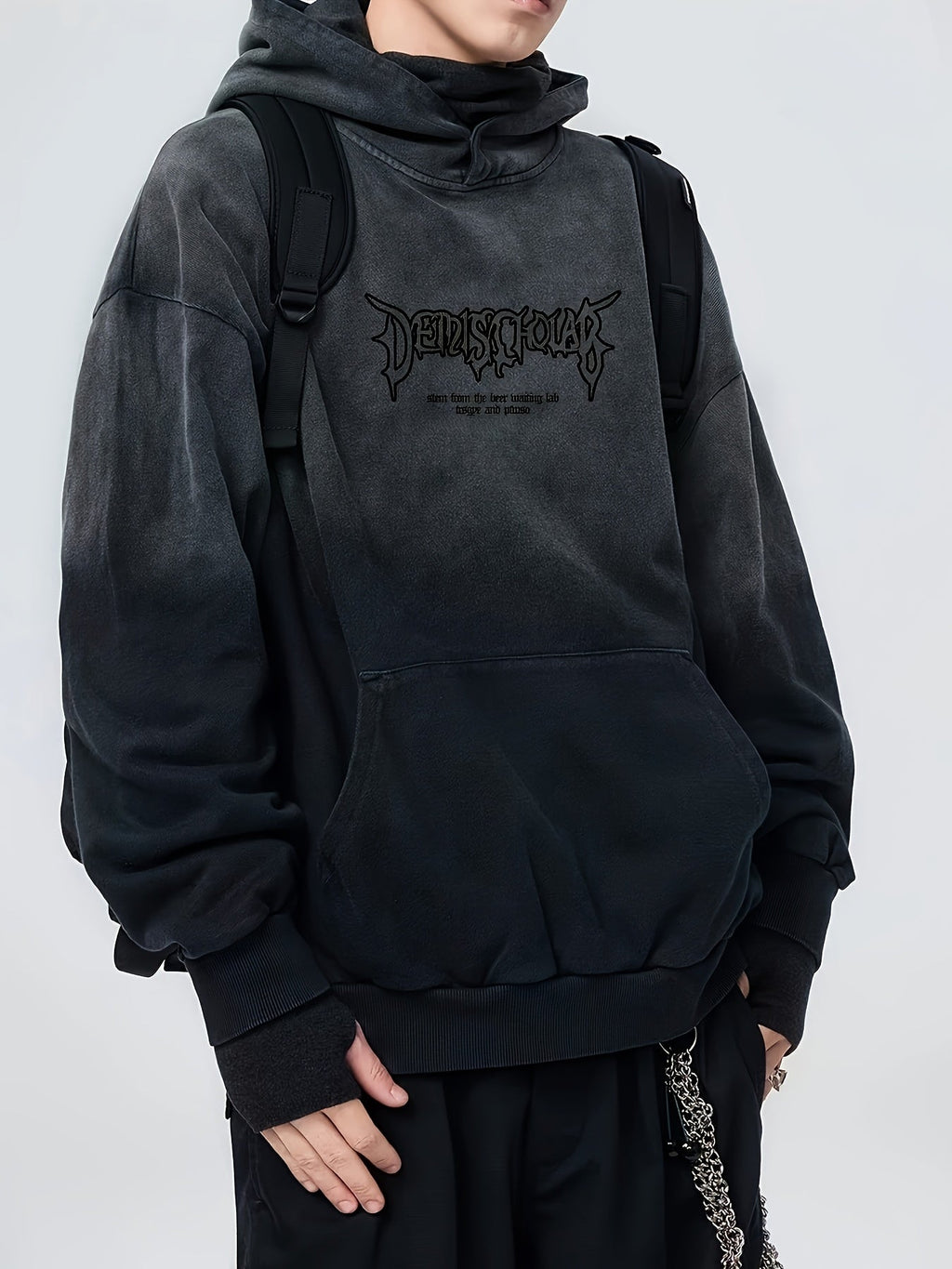 Washed Tie-Dye Embroidered Hoodie